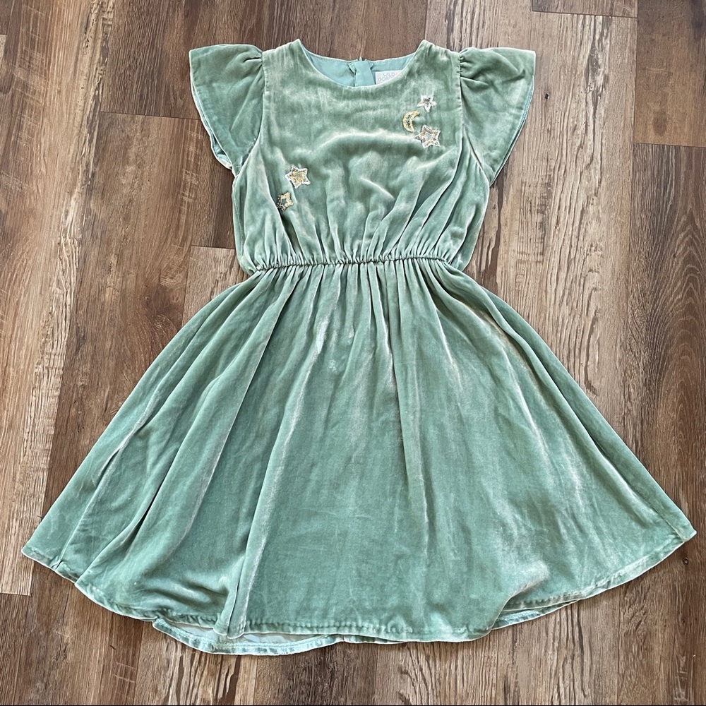 Wild & Gorgeous green velvet boutique dress 10-11